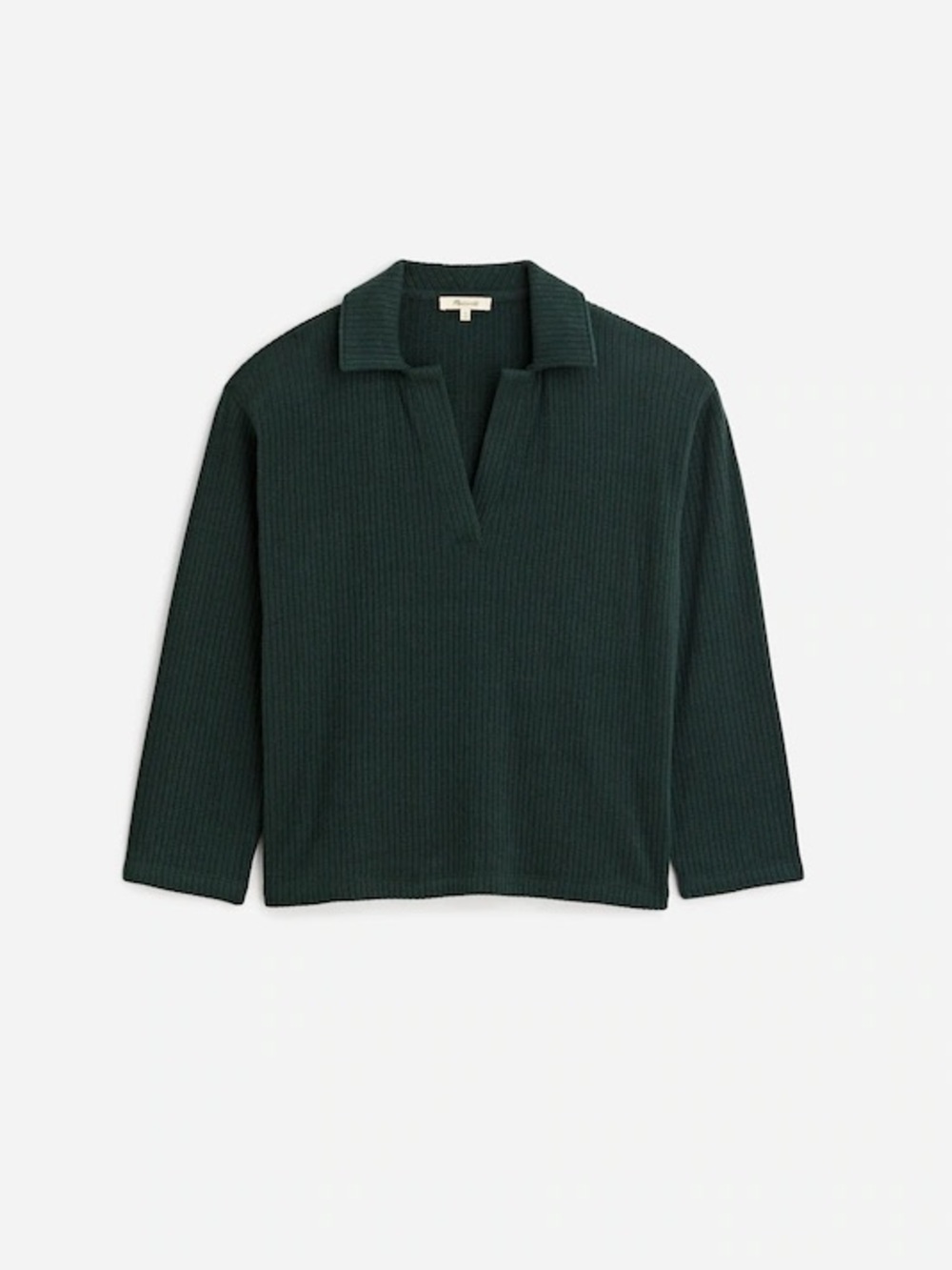 Madewell Heather Obsidian Relaxed Long-Sleeve Polo Tee